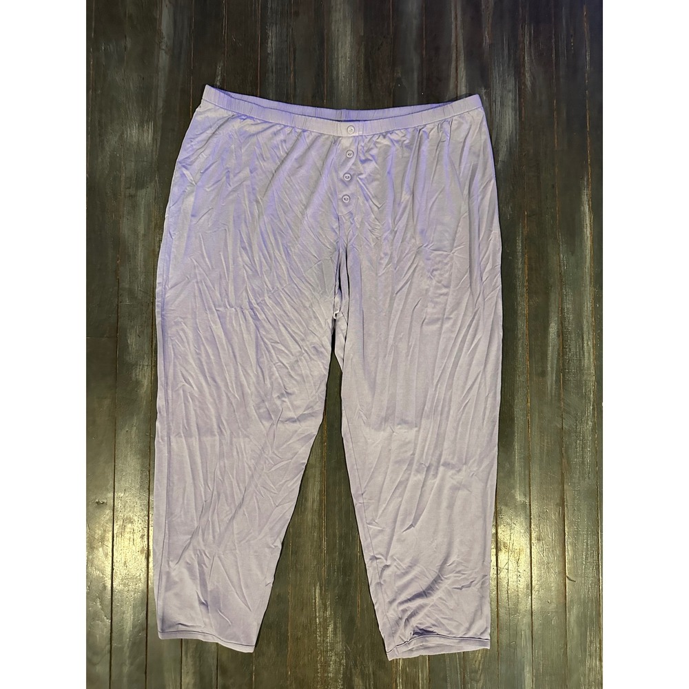 Lavender Purple Jersey Knit Button Fly Pajama Lounge Pants Womens
